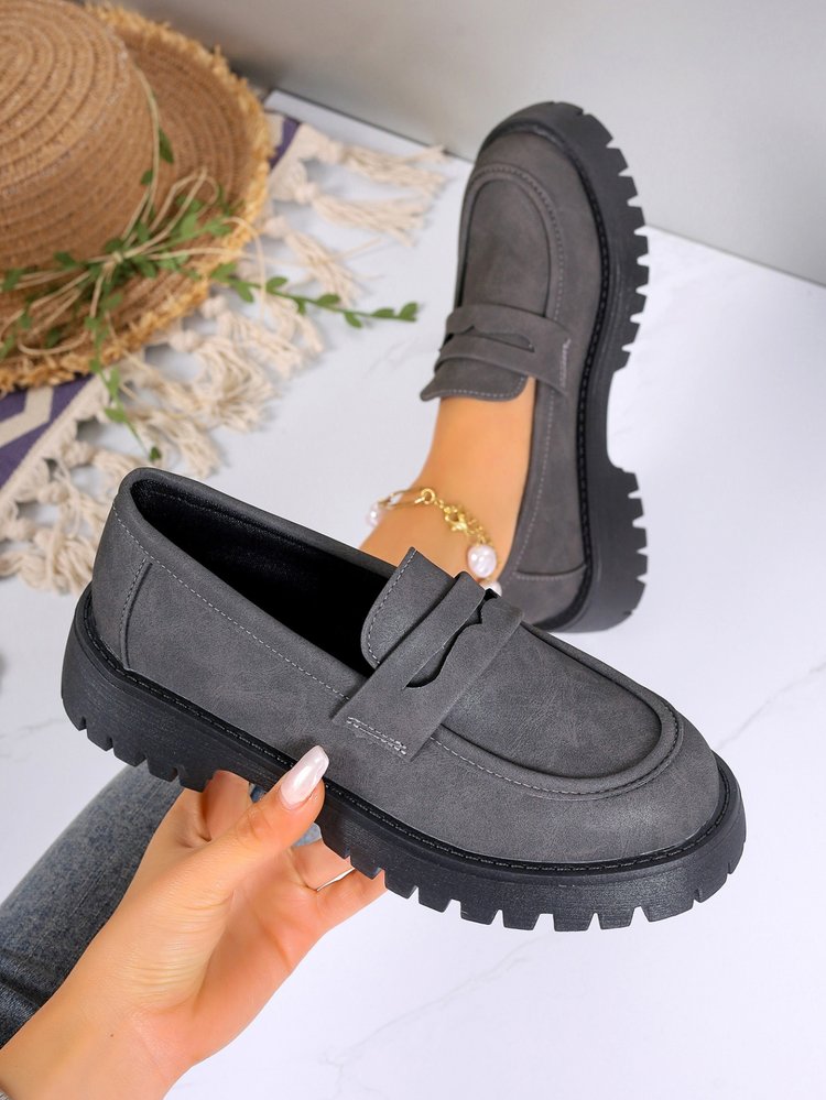 Retro British Style Platform Loafers Women 2024 Plus Size Round Toe Single Shoes Woman Thick Bottom Leather Oxford  Shoes Mujer