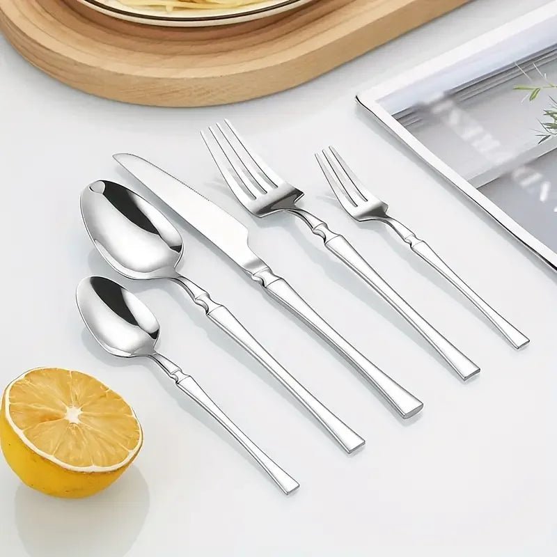 4/6/16/24pcs Stainless steel cutlery Small waist set Silver luxury cutlery Kitchen items include a knife, fork and spoon - The Melt Theory Lab by Kandylandlaiid LLC