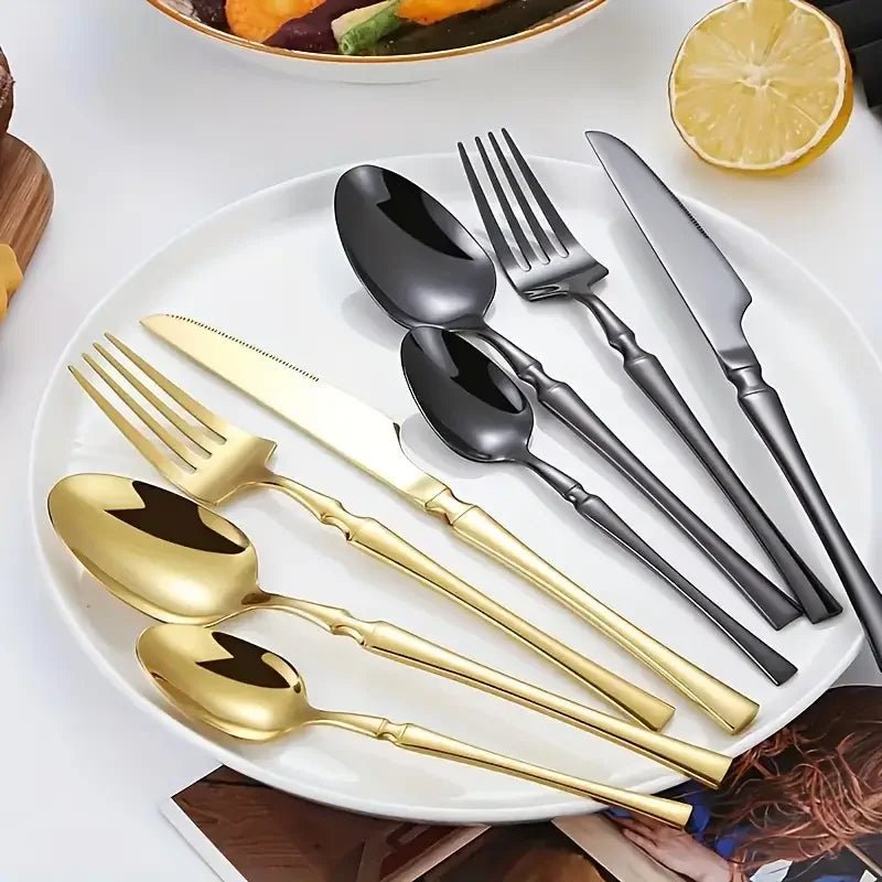 4/6/16/24pcs Stainless steel cutlery Small waist set Silver luxury cutlery Kitchen items include a knife, fork and spoon - The Melt Theory Lab by Kandylandlaiid LLC