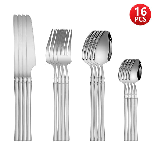 4/6/16/24pcs Stainless steel cutlery Small waist set Silver luxury cutlery Kitchen items include a knife, fork and spoon - The Melt Theory Lab by Kandylandlaiid LLC