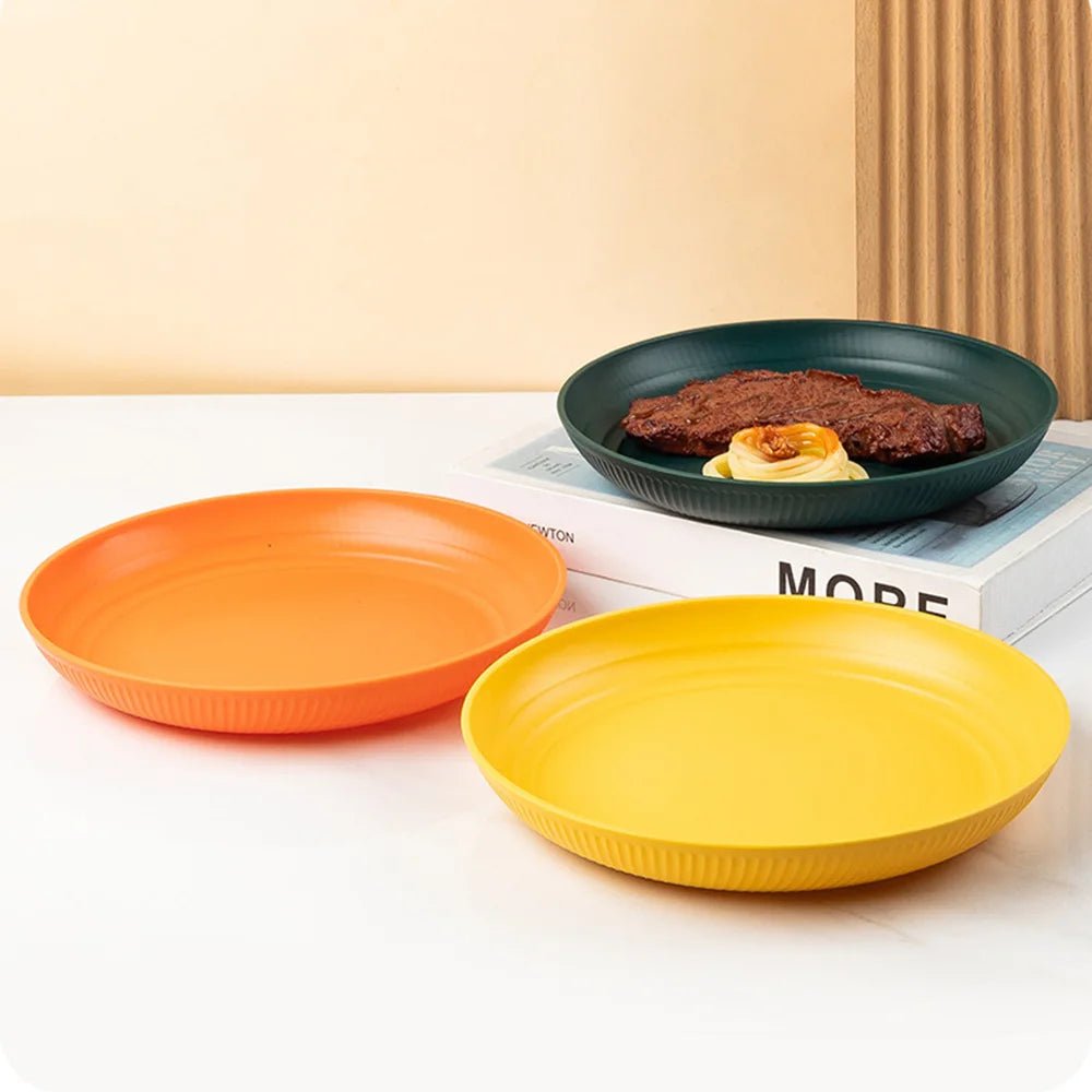 4Pcs Dinner Dishes Wheat Straw Dinner Plates Set Eco Friendly Full Tableware Of Plates Set Kitchen Accessories Plates Dinnerware - The Melt Theory Lab by Kandylandlaiid LLC