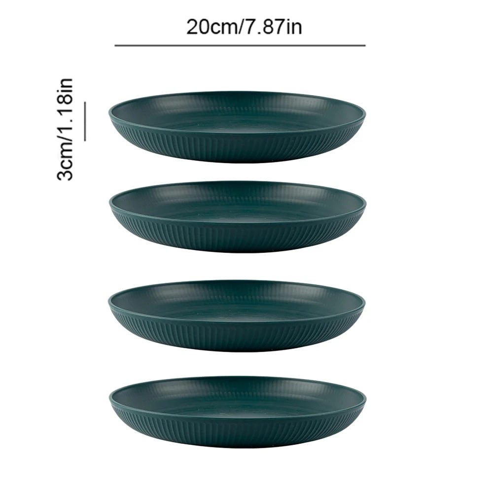 4Pcs Dinner Dishes Wheat Straw Dinner Plates Set Eco Friendly Full Tableware Of Plates Set Kitchen Accessories Plates Dinnerware - The Melt Theory Lab by Kandylandlaiid LLC