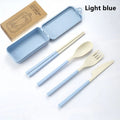 4Pcs Portable Tableware Set Wheat Straw Dinnerware Detachable Cutlery Travel Tableware Picnic Dinnerware Set Camping Cutlery Set - The Melt Theory Lab by Kandylandlaiid LLC