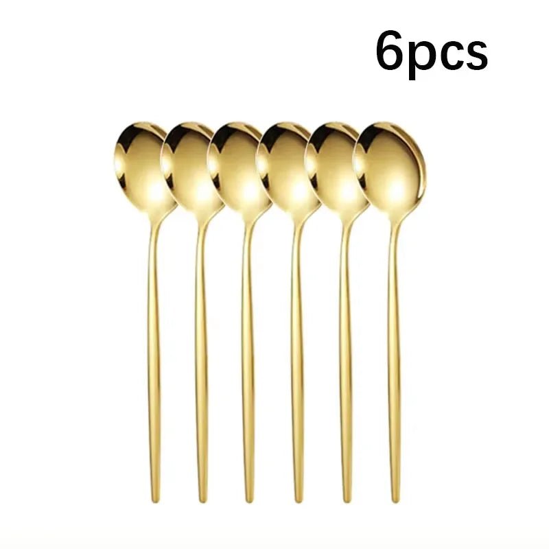5pcs/30pcs Stainless steel cutlery set steak forks dessert spoons fruit forks are suitable for banquet restaurant guests - The Melt Theory Lab by Kandylandlaiid LLC
