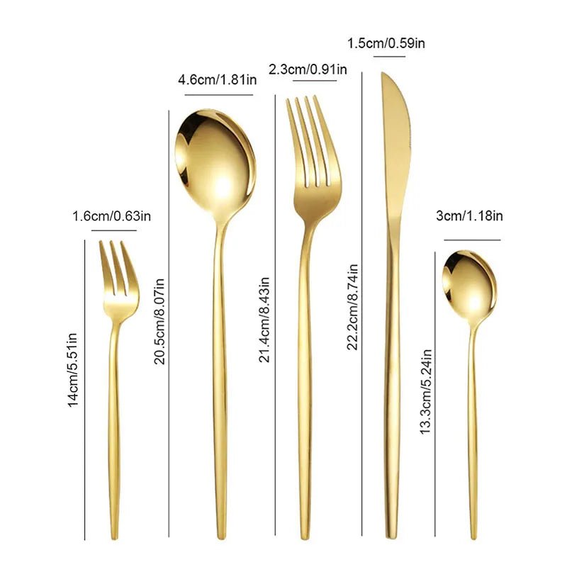 5pcs/30pcs Stainless steel cutlery set steak forks dessert spoons fruit forks are suitable for banquet restaurant guests - The Melt Theory Lab by Kandylandlaiid LLC