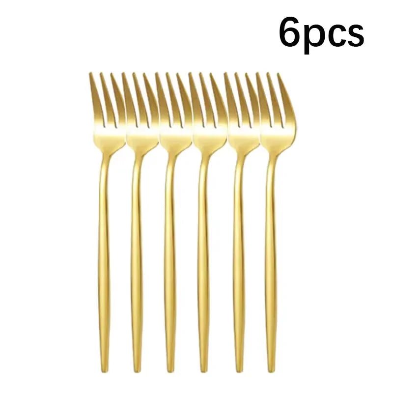 5pcs/30pcs Stainless steel cutlery set steak forks dessert spoons fruit forks are suitable for banquet restaurant guests - The Melt Theory Lab by Kandylandlaiid LLC