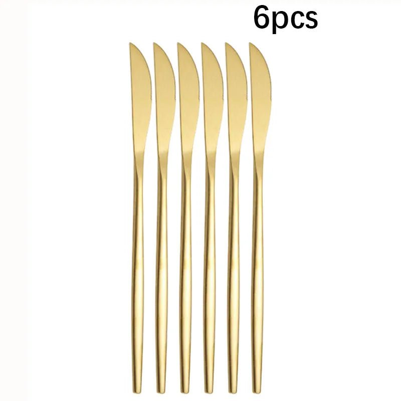 5pcs/30pcs Stainless steel cutlery set steak forks dessert spoons fruit forks are suitable for banquet restaurant guests - The Melt Theory Lab by Kandylandlaiid LLC