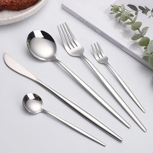 6pcs/30pcs Stainless steel cutlery knife fork spoon western steak knife fork spoon coffee spoon dessert spoon fork set - The Melt Theory Lab by Kandylandlaiid LLC