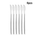 6pcs/30pcs Stainless steel cutlery knife fork spoon western steak knife fork spoon coffee spoon dessert spoon fork set - The Melt Theory Lab by Kandylandlaiid LLC