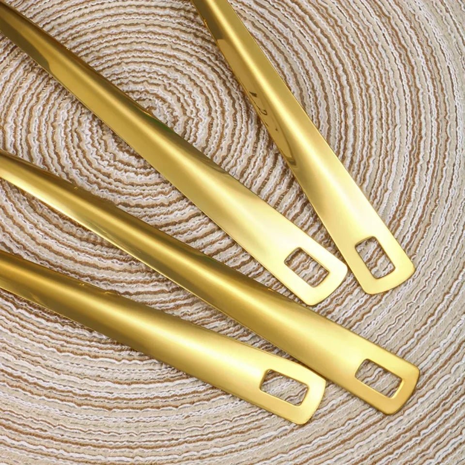 9pcs Stainless Steel Dinnerware Set Creative Korean Cutlery Golden Spoon Korean - style Chafing Dish Buffet Cutlery Set Spoon Set - The Melt Theory Lab by Kandylandlaiid LLC