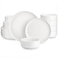 MALACASA Luna series 18-Piece Ceramic Porcelain Dinnerware Set with 6 Pcs Dinner/Dessert Plates,Bowl Tableware Set Service for 6