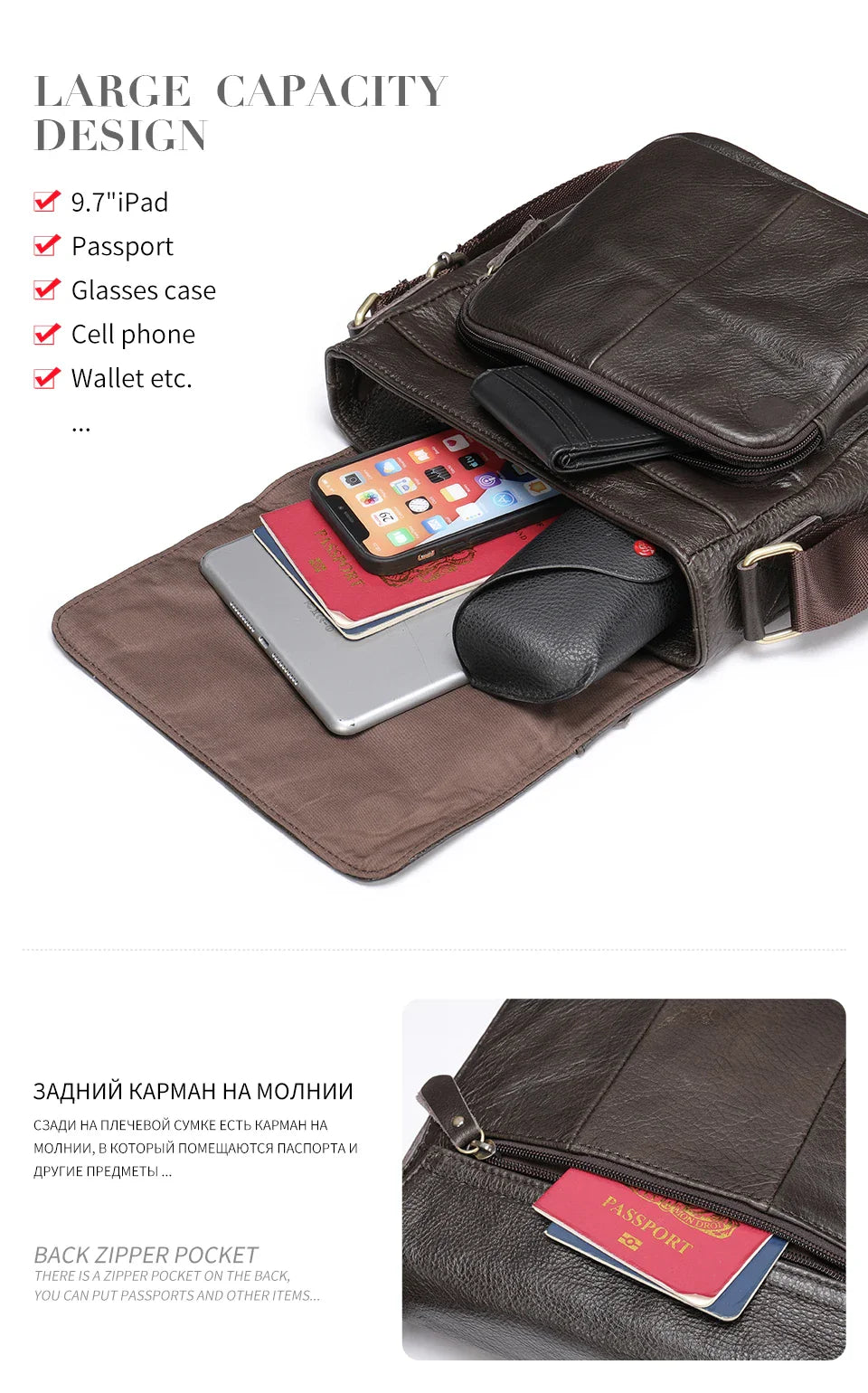 WESTAL Men Shoulder Bag High Quality Male Bag Cowhide Leather Crossbody Bags Capacity Men Messenger Tote Bags for Male 819A