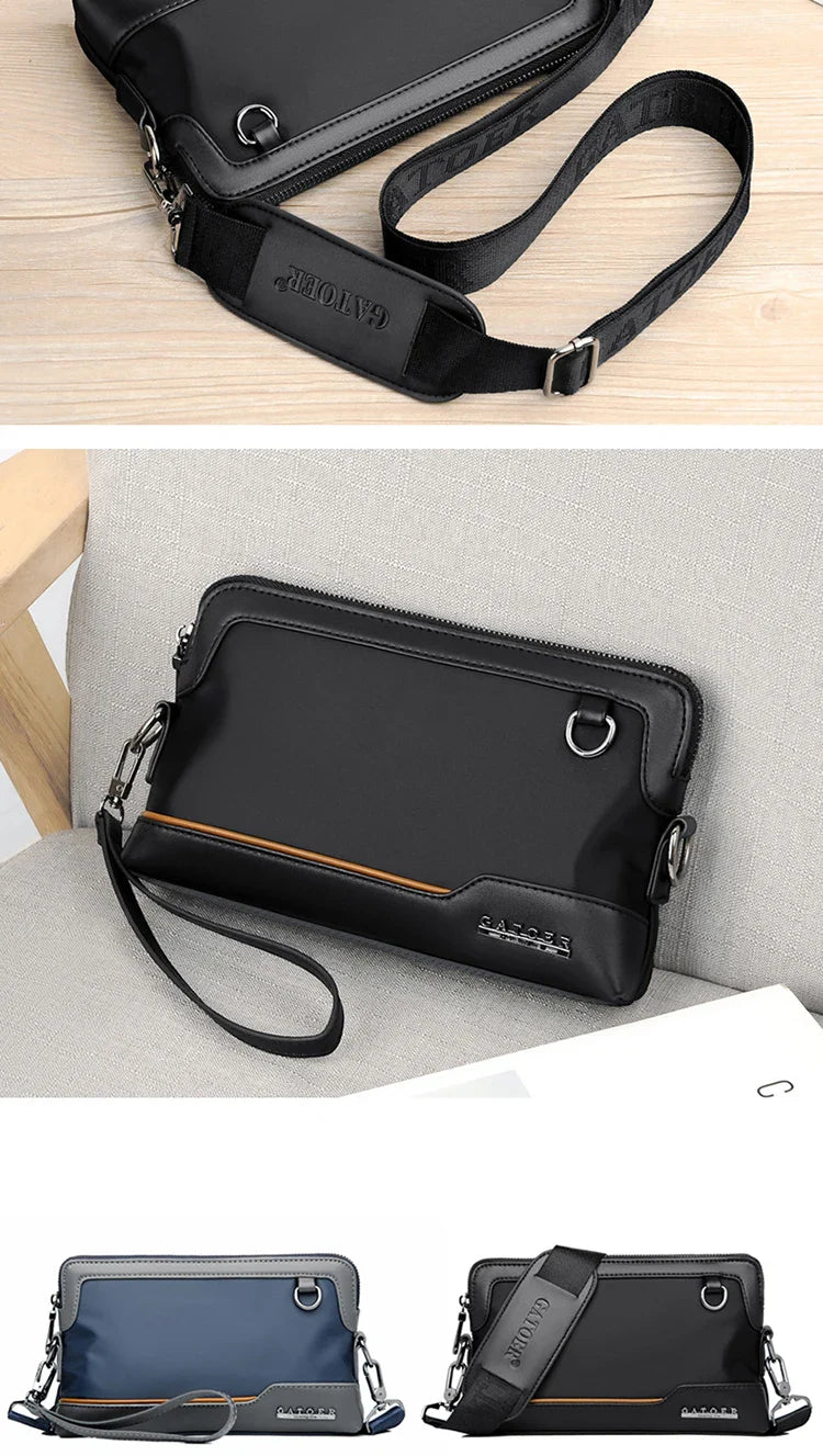 New Male Shoulder Bag Retro Zipper Waterproof Oxford Cloth Solid Color Crossbody Bag Men Casual Short Trip Sports Bag Wholesale