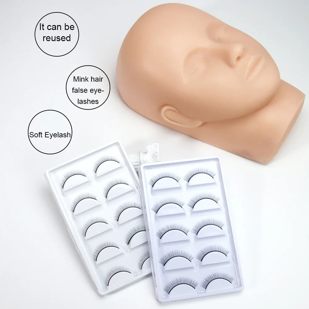 GLAMLASH 5 Pairs/Set False Eyelashes Handmade Training Lashes For Beginners Teaching Lashes Eye Extension Tools Practice