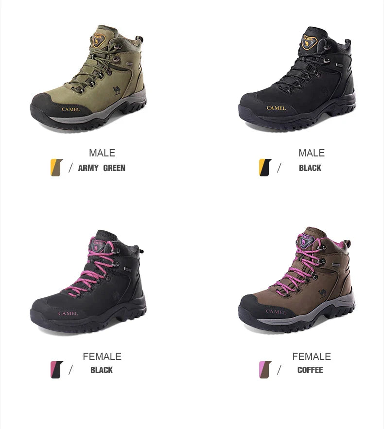 GOLDEN CAMEL Waterproof Hiking Shoes Men and Women Outdoor Anti-Slip Climbing Trekking Shoes for Men 2023 Leather Hiking Boots