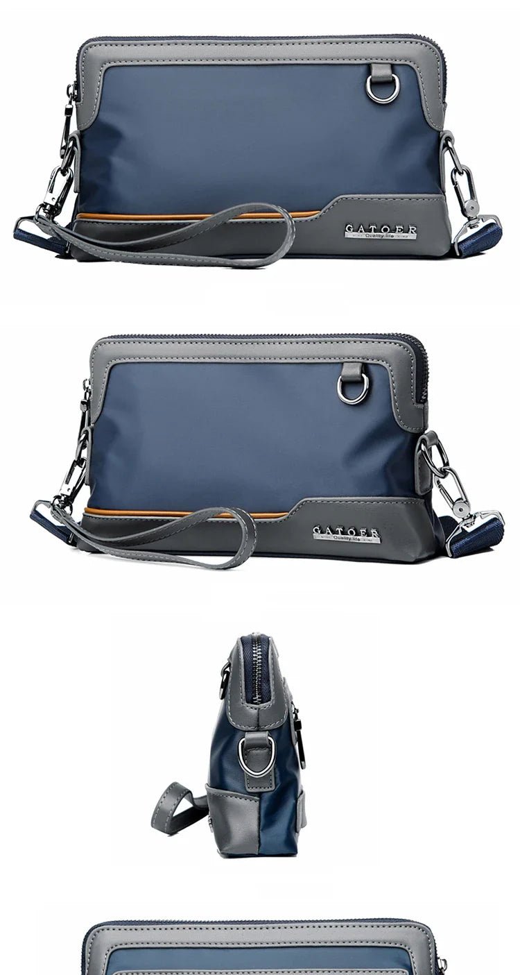 New Male Shoulder Bag Retro Zipper Waterproof Oxford Cloth Solid Color Crossbody Bag Men Casual Short Trip Sports Bag Wholesale
