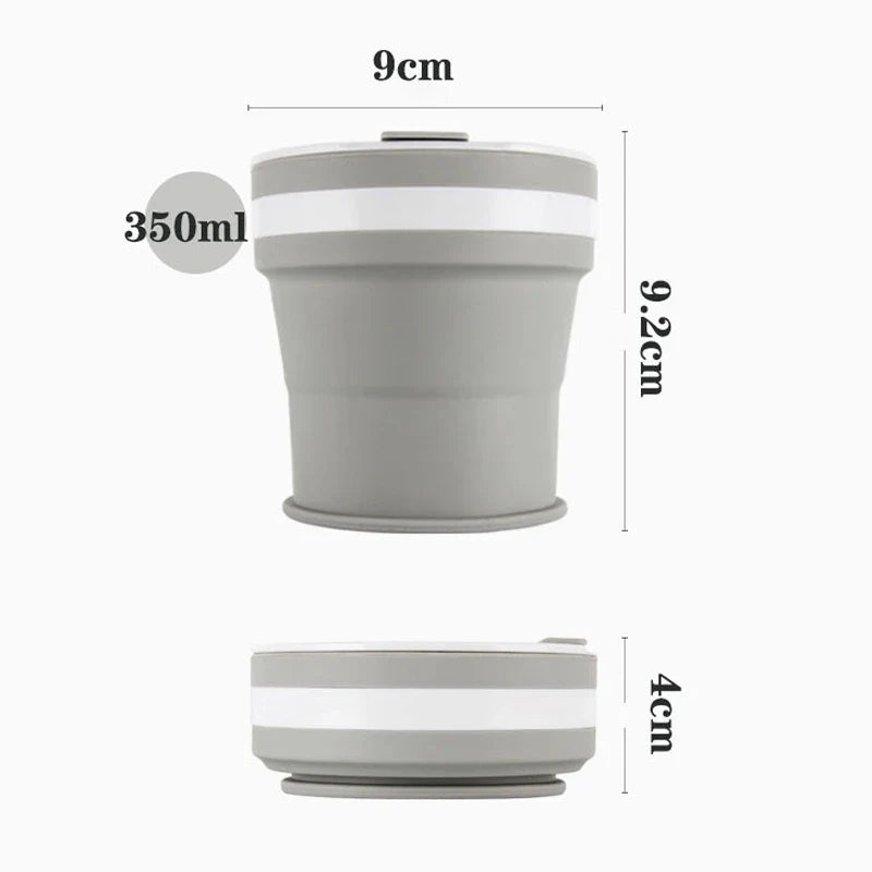 NEW 350ML Coffee Mugs Collapsible Silicone Cup Travel Folding Cup BPA FREE Food Grade Drinking Water Mug Tea Coffee Cups Drinkware