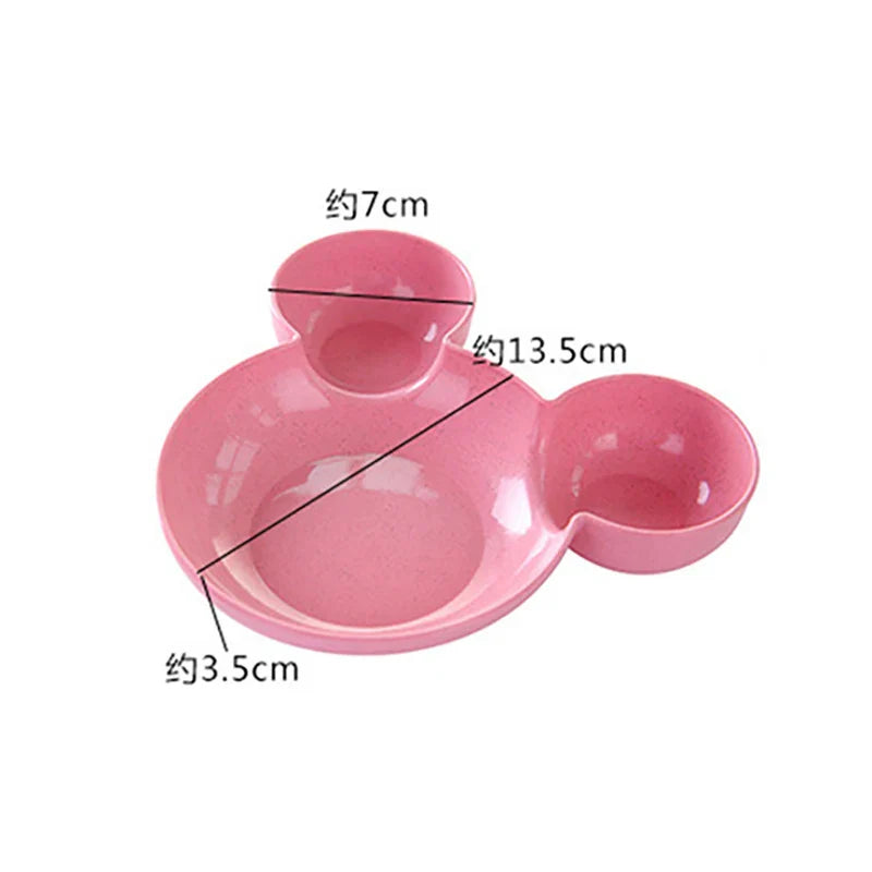 Cute Baby Plates with Dividers Dinner Plates Kids Bowl Tray Tableware Set Infant Feeding Children Divided Dinnerware BPA Free