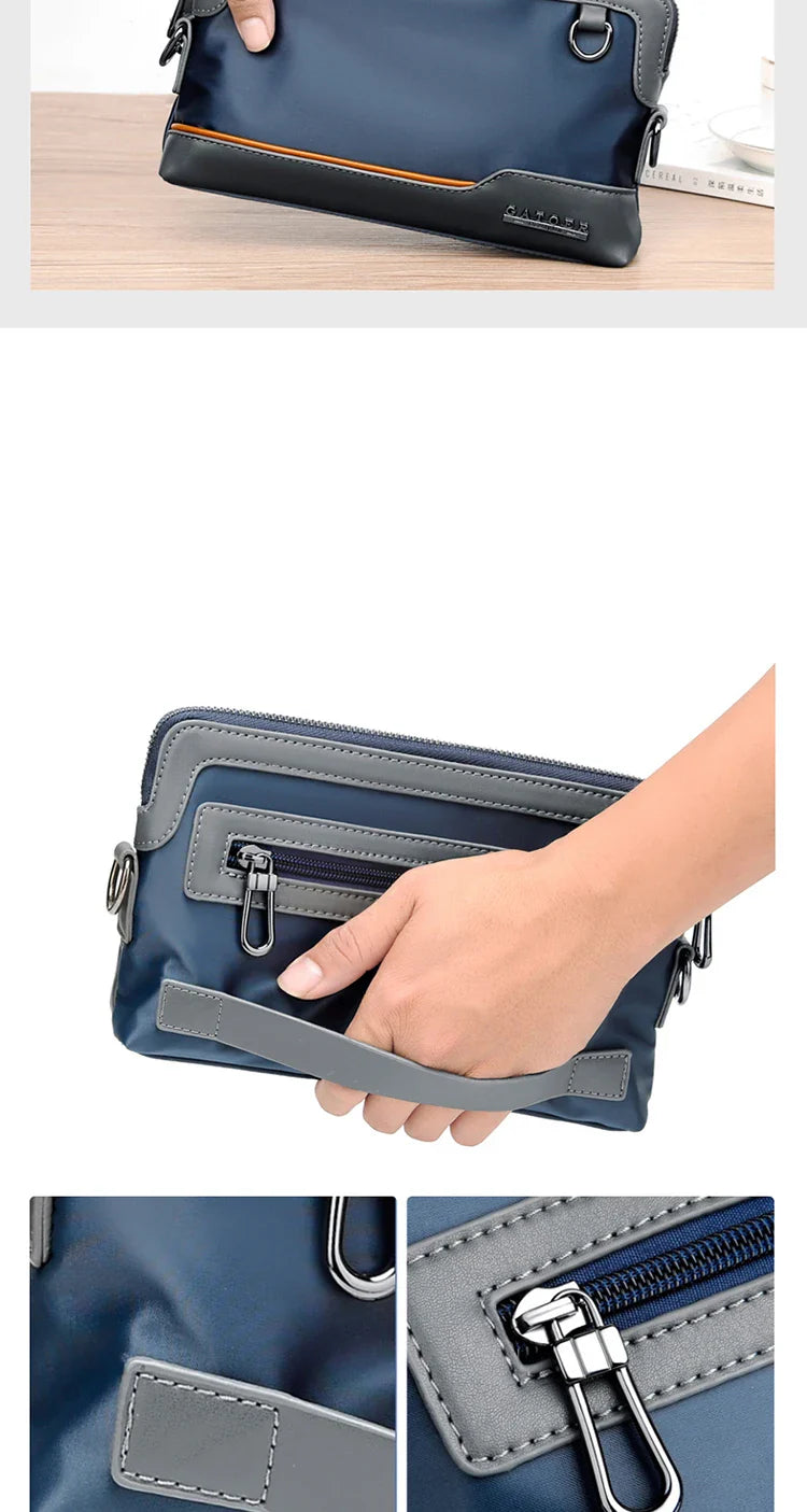 New Male Shoulder Bag Retro Zipper Waterproof Oxford Cloth Solid Color Crossbody Bag Men Casual Short Trip Sports Bag Wholesale