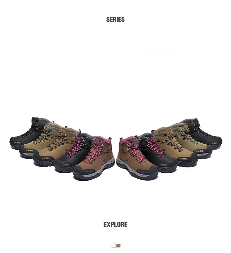 GOLDEN CAMEL Waterproof Hiking Shoes Men and Women Outdoor Anti-Slip Climbing Trekking Shoes for Men 2023 Leather Hiking Boots