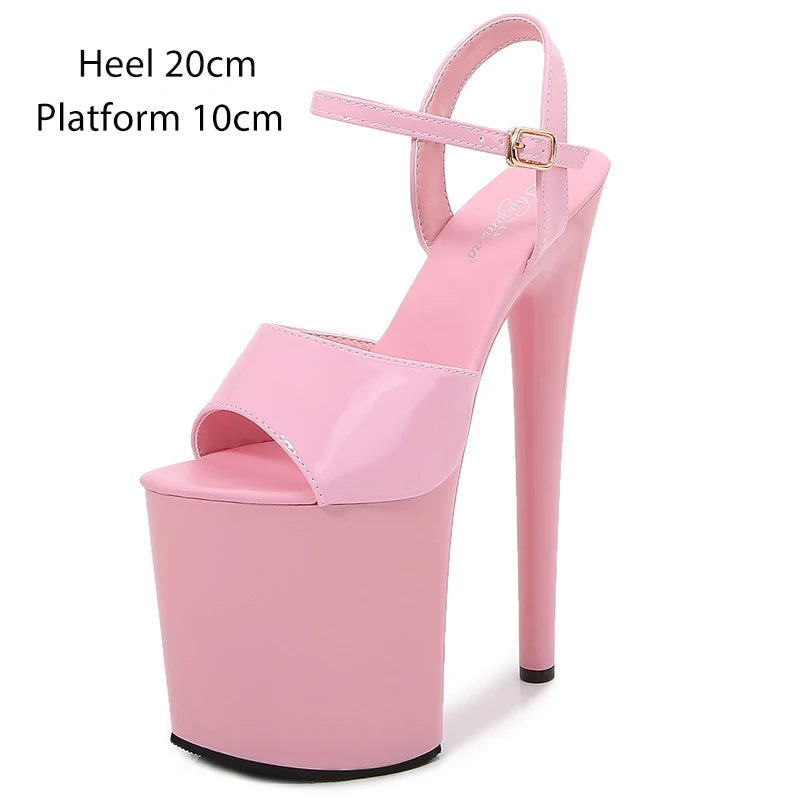 Shuzumiao Branded women's shoes pole dance 15 17 20cm sandals High Heels fashion sexy platform Black shoes Female party shoes