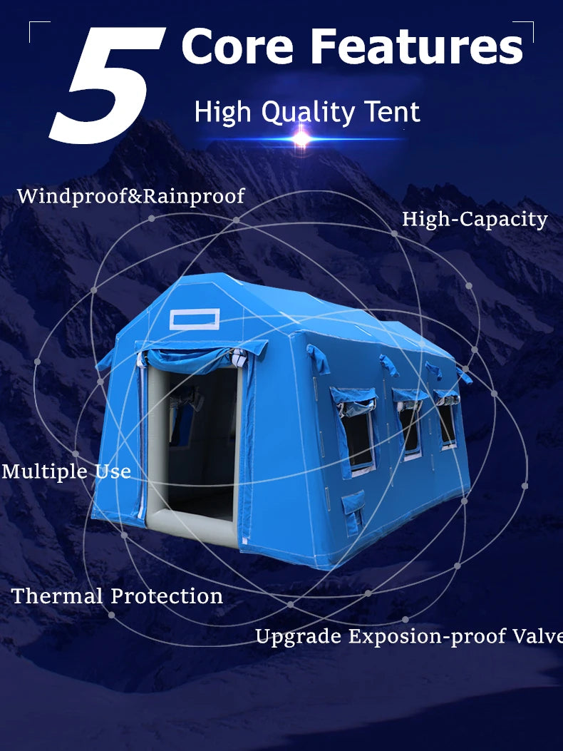 Inflatable camping tent  outdoor event trade show  glamping roof tent