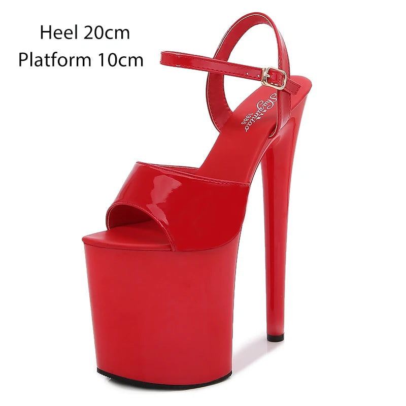 Shuzumiao Branded women's shoes pole dance 15 17 20cm sandals High Heels fashion sexy platform Black shoes Female party shoes