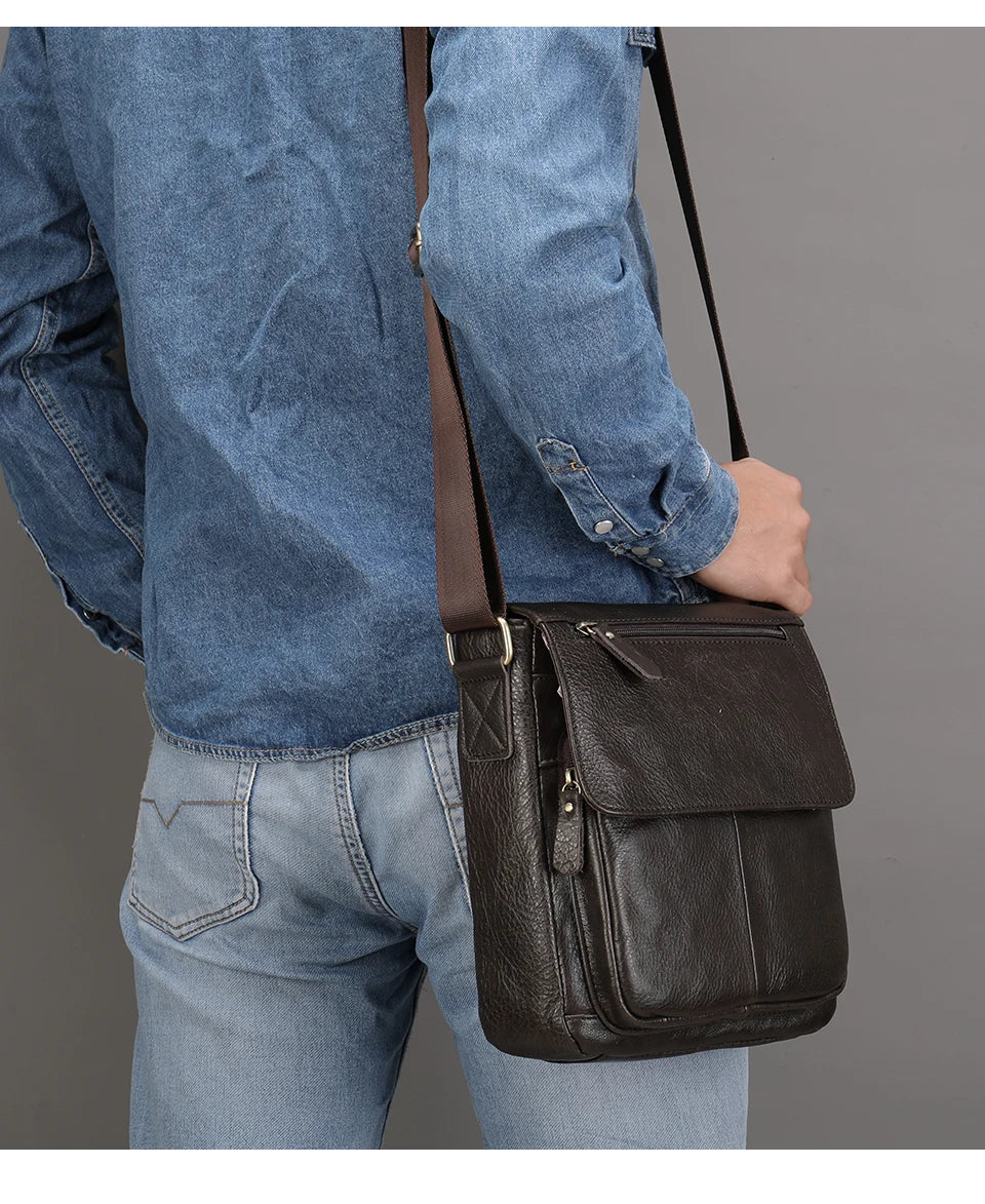 WESTAL Men Shoulder Bag High Quality Male Bag Cowhide Leather Crossbody Bags Capacity Men Messenger Tote Bags for Male 819A