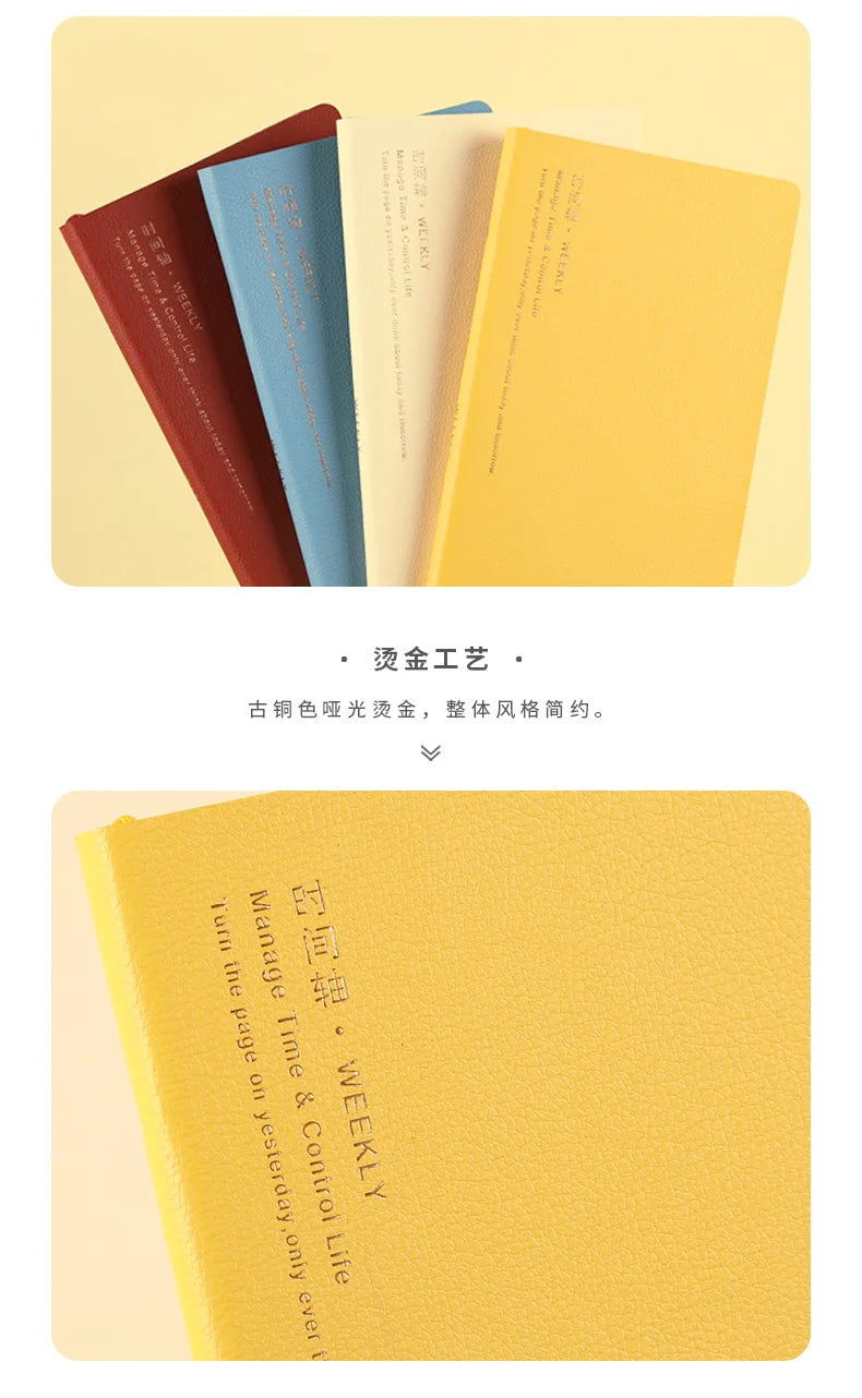 Kinbor Weekly Planner Notebook UnDated Agenda Schedule Daily Monthly Journal Book Portable Record Diary Plan Notepad Stationery