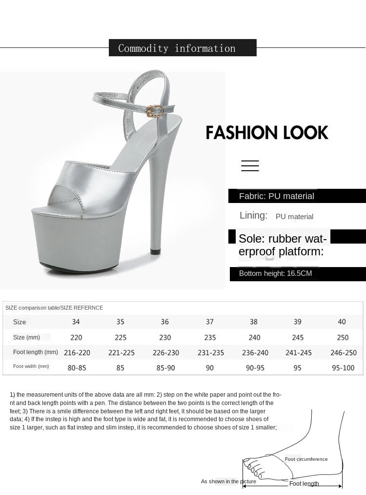 Shuzumiao Branded women's shoes pole dance 15 17 20cm sandals High Heels fashion sexy platform Black shoes Female party shoes