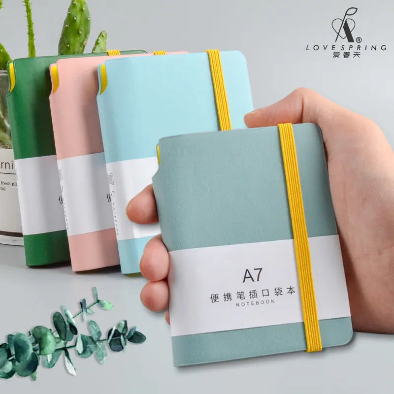 200page Notebook A7 Beautiful Pockets Mini Portable Notebooks Business Stationery Thick Female Small Journal For School Weekly