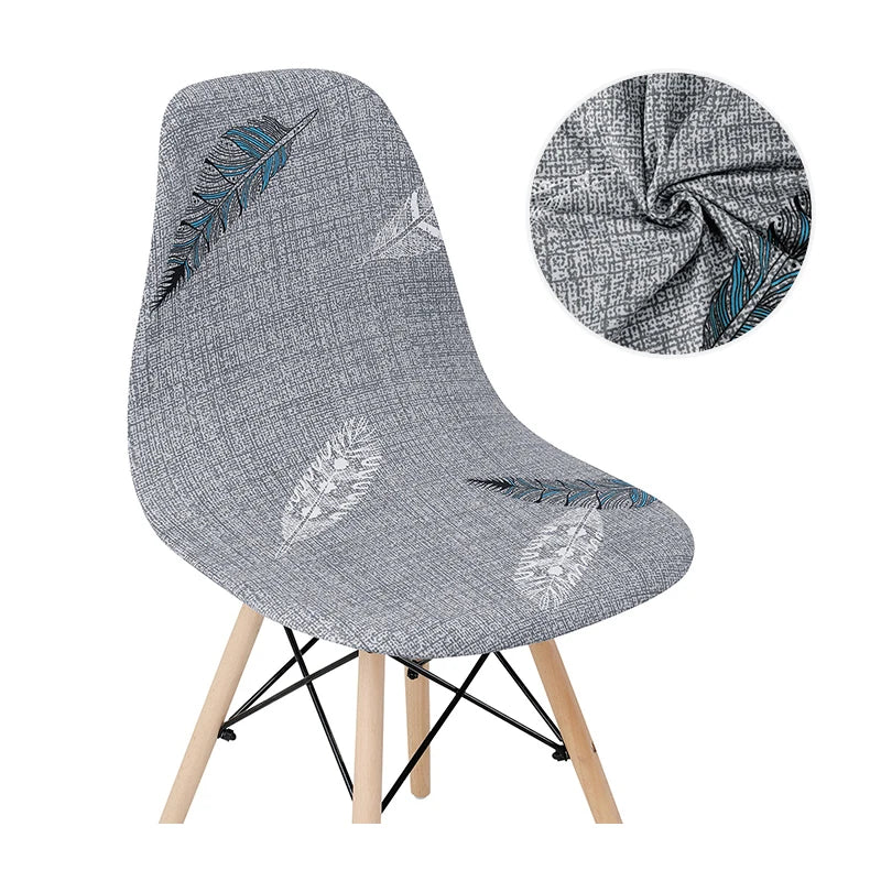 Solid Color Shell Chair Cover Stretch Cheap Short Back Chair Covers Printed Dining Seat Covers For Home Bar Hotel Party Banquet