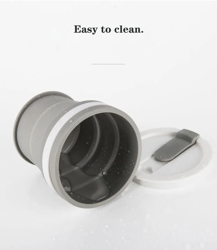 NEW 350ML Coffee Mugs Collapsible Silicone Cup Travel Folding Cup BPA FREE Food Grade Drinking Water Mug Tea Coffee Cups Drinkware