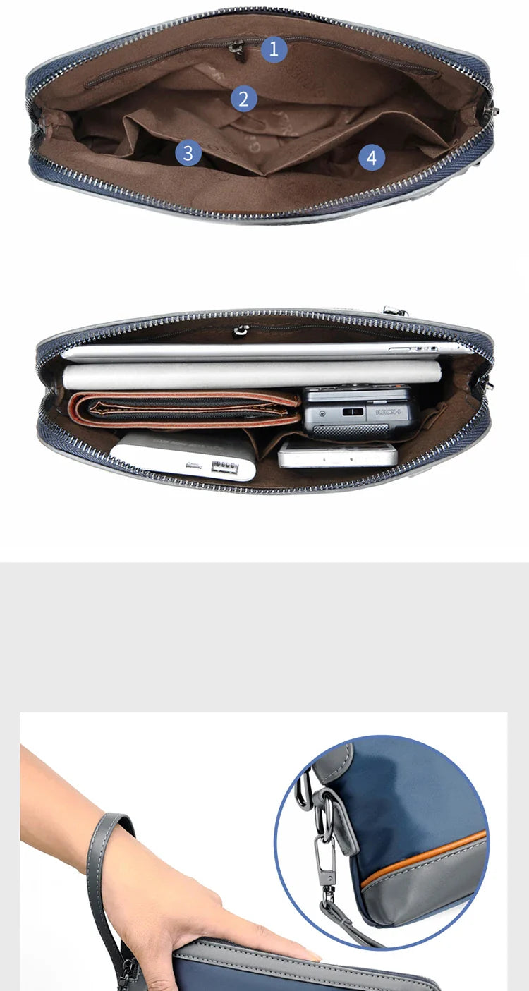 New Male Shoulder Bag Retro Zipper Waterproof Oxford Cloth Solid Color Crossbody Bag Men Casual Short Trip Sports Bag Wholesale