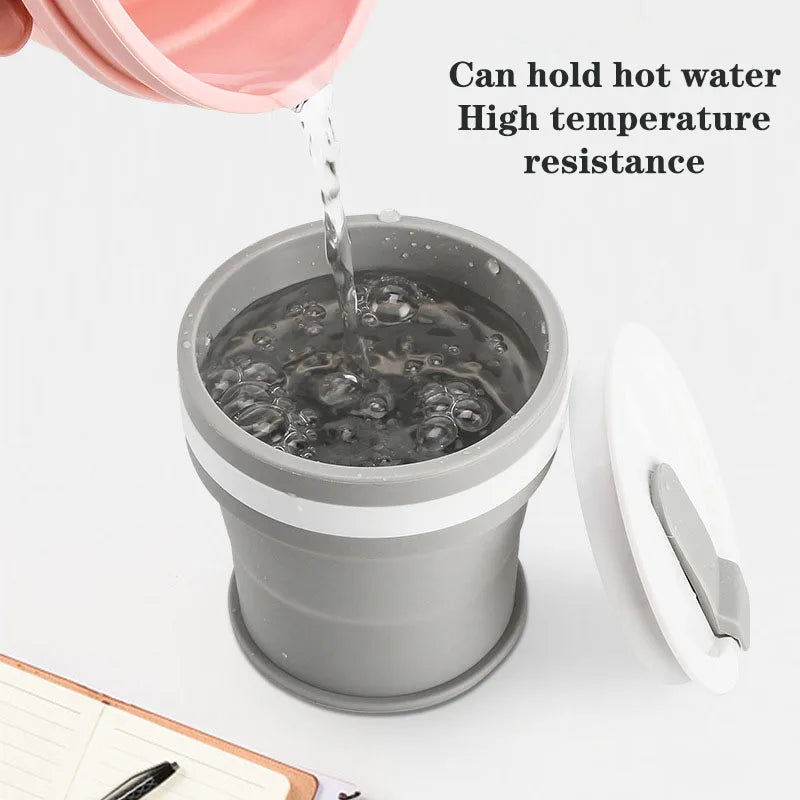 NEW 350ML Coffee Mugs Collapsible Silicone Cup Travel Folding Cup BPA FREE Food Grade Drinking Water Mug Tea Coffee Cups Drinkware
