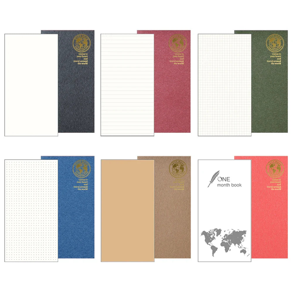 Retro Foil Gold Cover Travelers Notebook Refill Filler Paper for Midori Notebook and Journal Insert Refill Standard Passport