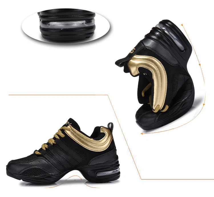 Dancing Shoes Sports Feature Modern Dance Jazz Shoes Soft Outsole Breath Dance Shoes Sneakers For Woman Practice Shoes
