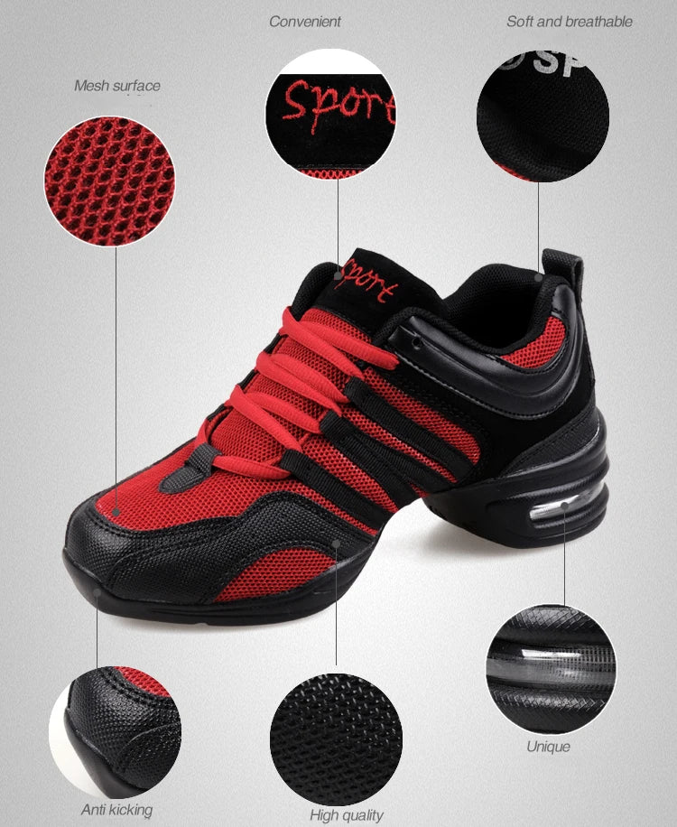 Dancing Shoes Sports Feature Modern Dance Jazz Shoes Soft Outsole Breath Dance Shoes Sneakers For Woman Practice Shoes