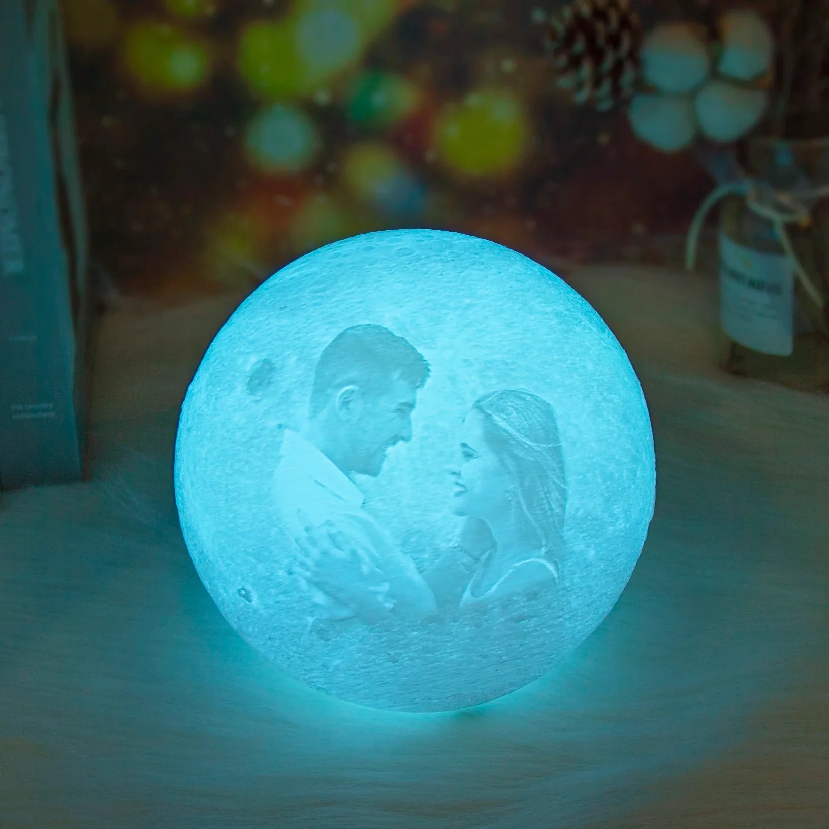 Personalized 3D Printing Moon Lamp Customized Photo Text Night Light USB Rechargeable Birthday Mother Day Valentine's Lunar Gift