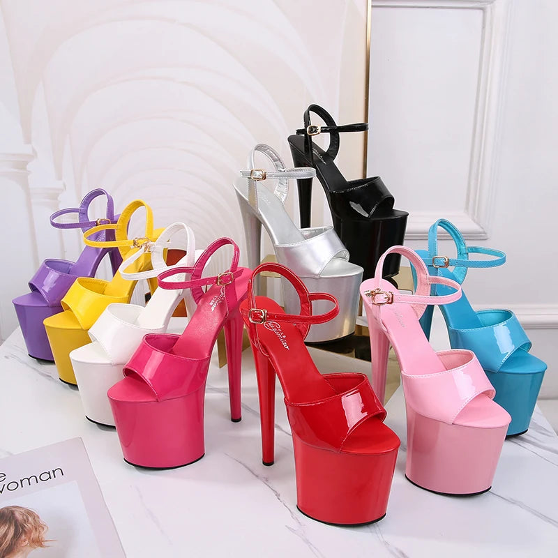 Shuzumiao Branded women's shoes pole dance 15 17 20cm sandals High Heels fashion sexy platform Black shoes Female party shoes
