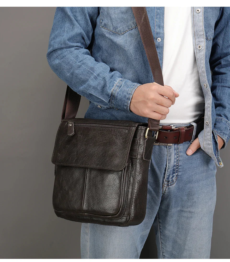 WESTAL Men Shoulder Bag High Quality Male Bag Cowhide Leather Crossbody Bags Capacity Men Messenger Tote Bags for Male 819A