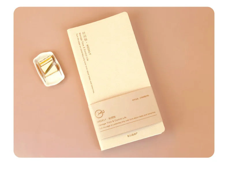 Kinbor Weekly Planner Notebook UnDated Agenda Schedule Daily Monthly Journal Book Portable Record Diary Plan Notepad Stationery