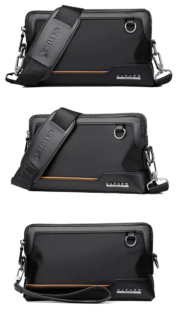 New Male Shoulder Bag Retro Zipper Waterproof Oxford Cloth Solid Color Crossbody Bag Men Casual Short Trip Sports Bag Wholesale