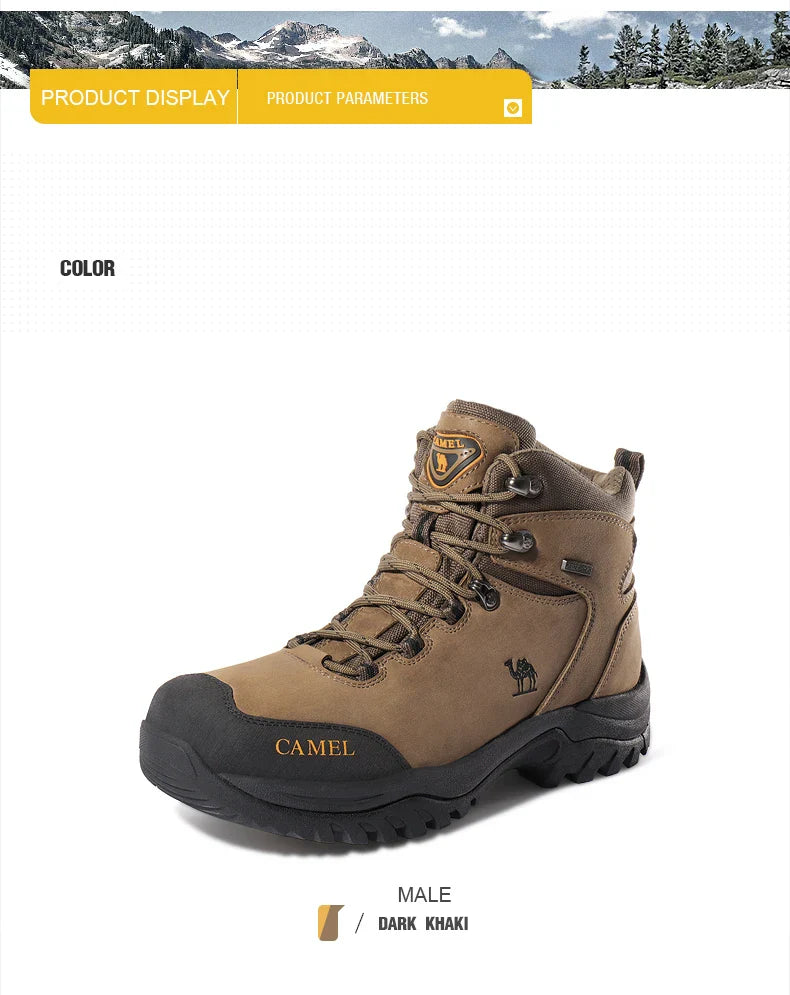 GOLDEN CAMEL Waterproof Hiking Shoes Men and Women Outdoor Anti-Slip Climbing Trekking Shoes for Men 2023 Leather Hiking Boots