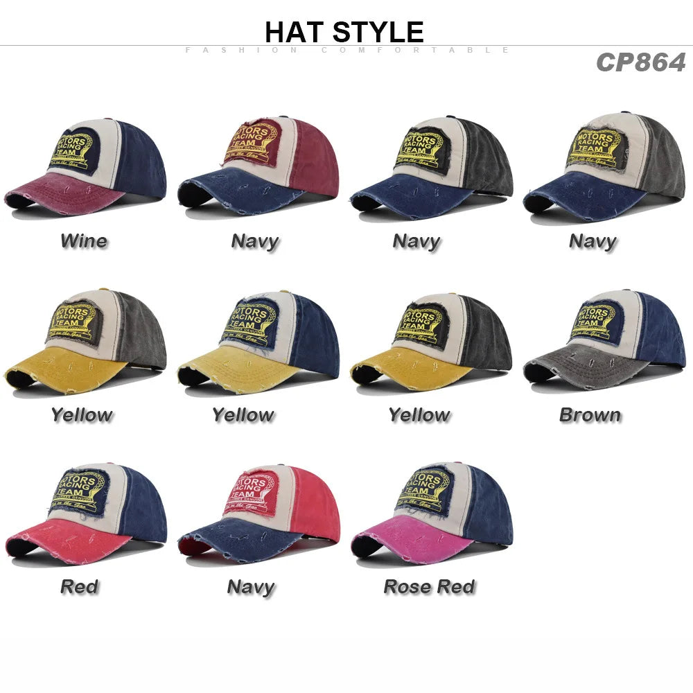 Baseball Cap Snapback Hat MOTORS RACING TEAM Sun hat Spring Autumn baseball cap Sport cap Hip Hop Fitted Cap Hat For Men Women