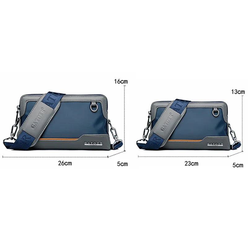 New Male Shoulder Bag Retro Zipper Waterproof Oxford Cloth Solid Color Crossbody Bag Men Casual Short Trip Sports Bag Wholesale