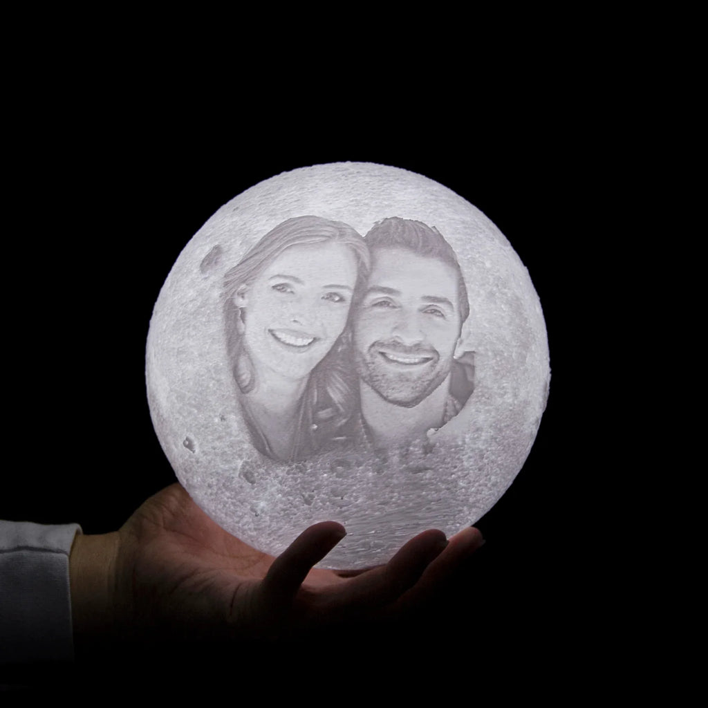 Personalized 3D Printing Moon Lamp Customized Photo Text Night Light USB Rechargeable Birthday Mother Day Valentine's Lunar Gift