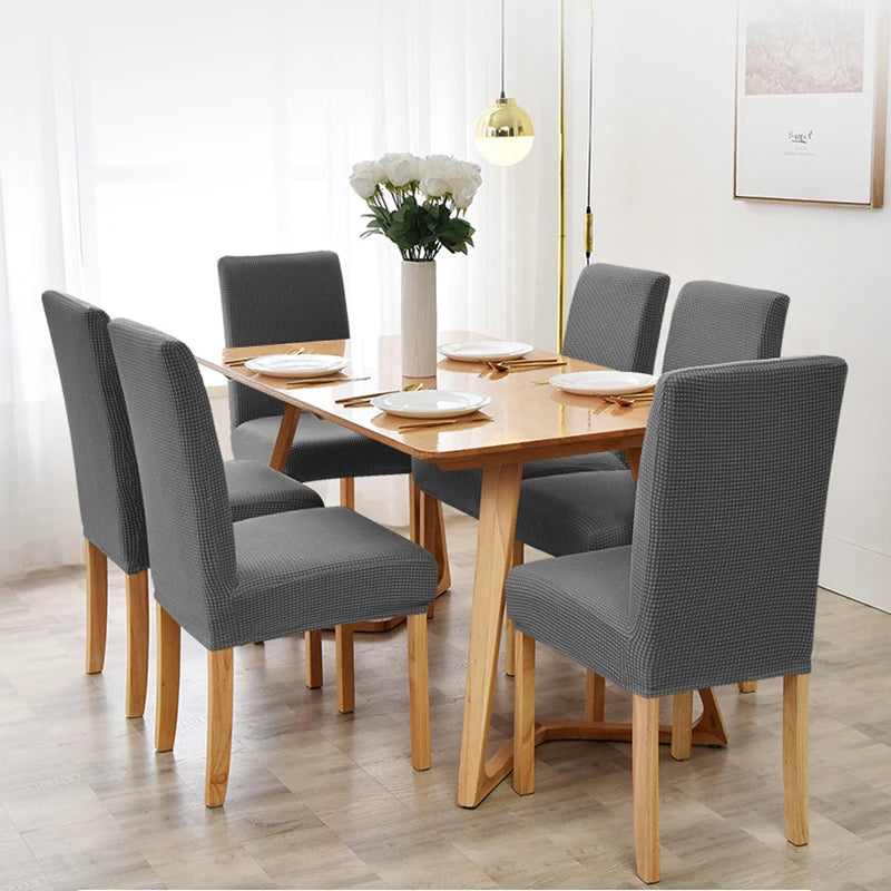 Jacquard Corn Kernel Fabric Chair Cover Universal Size Cheap Chair Covers Stretch Seat Slipcovers for Dining Room Home Decor 1PC