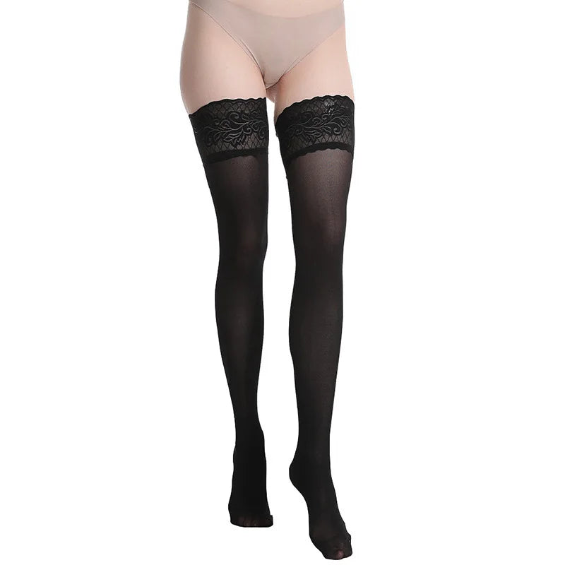 Sexy Women High Elastic Thigh High Stockings Silicone Non-slip Nylon Over The Knee Stockings Night Club Long Socks Lingerie