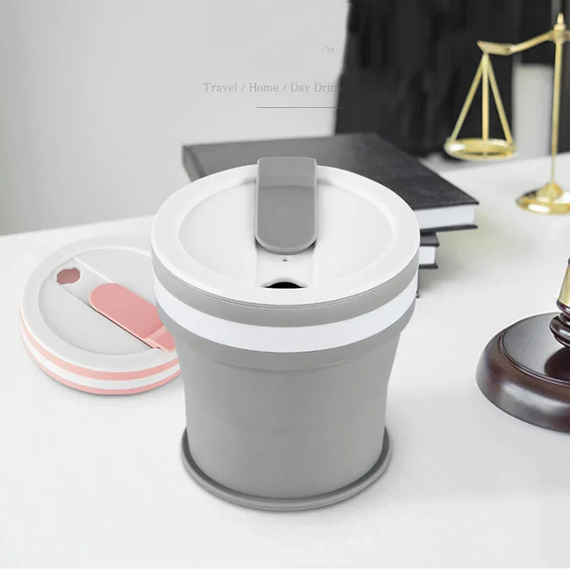 NEW 350ML Coffee Mugs Collapsible Silicone Cup Travel Folding Cup BPA FREE Food Grade Drinking Water Mug Tea Coffee Cups Drinkware